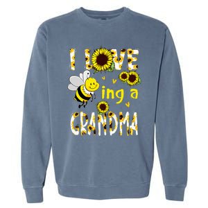 I Love Being A Grandma Sunflower Bee Mothers Day Garment-Dyed Sweatshirt