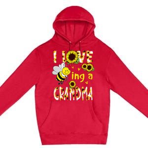 I Love Being A Grandma Sunflower Bee Mothers Day Premium Pullover Hoodie