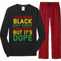 I Love Being Black It's Dope Afro Hair Black History Month Long Sleeve Pajama Set