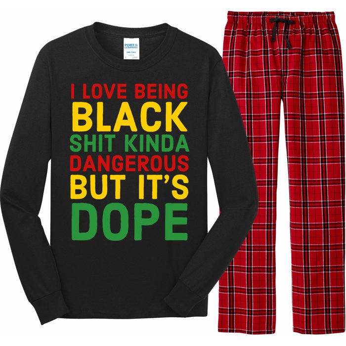 I Love Being Black It's Dope Afro Hair Black History Month Long Sleeve Pajama Set