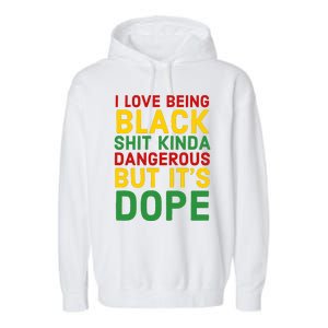 I Love Being Black It's Dope Afro Hair Black History Month Garment-Dyed Fleece Hoodie