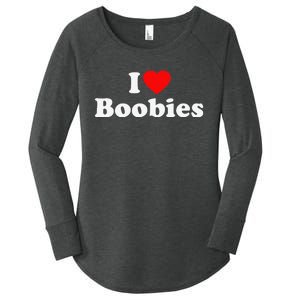 I Love Boobies Women's Perfect Tri Tunic Long Sleeve Shirt