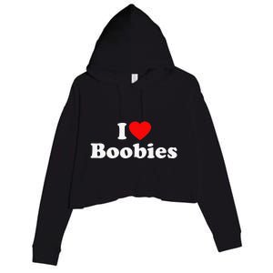 I Love Boobies Crop Fleece Hoodie