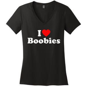 I Love Boobies Women's V-Neck T-Shirt