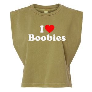 I Love Boobies Garment-Dyed Women's Muscle Tee