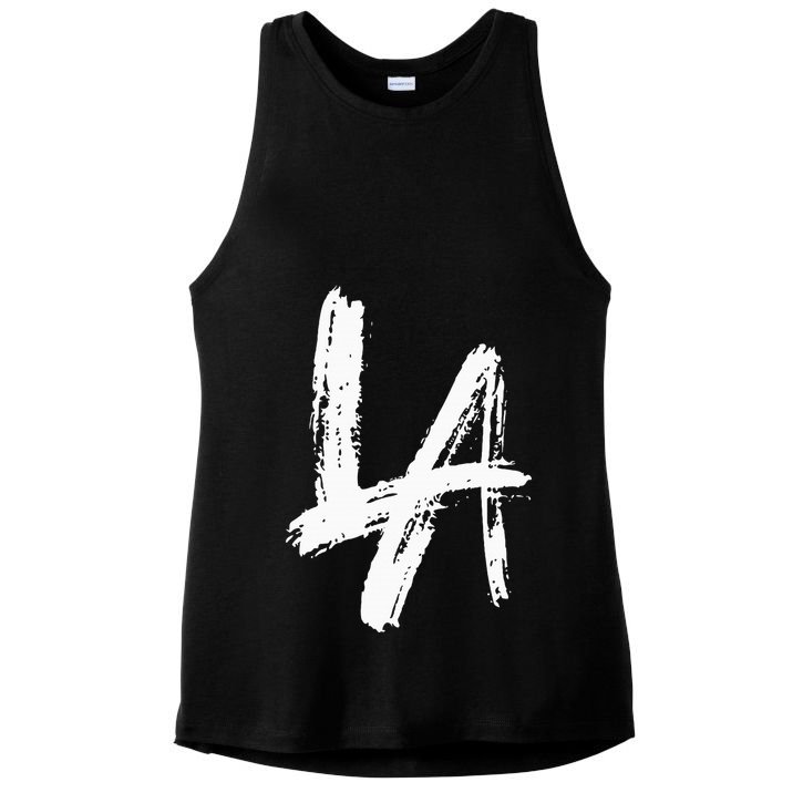 Interlocking La Brush Design Los Angeles California Ladies PosiCharge Tri-Blend Wicking Tank