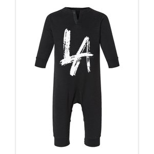 Interlocking La Brush Design Los Angeles California Infant Fleece One Piece