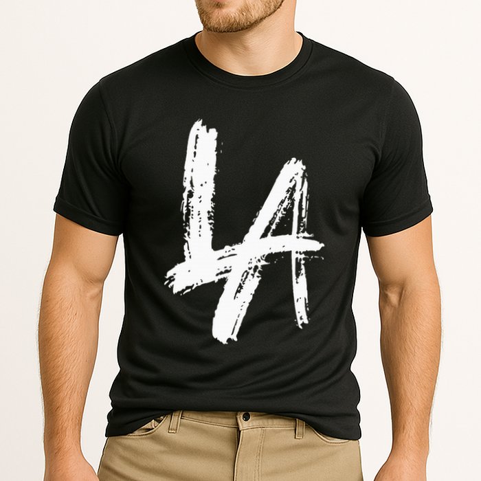 Interlocking La Brush Design Los Angeles California Cooling Performance Crew T-Shirt