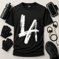 Interlocking La Brush Design Los Angeles California Cooling Performance Crew T-Shirt