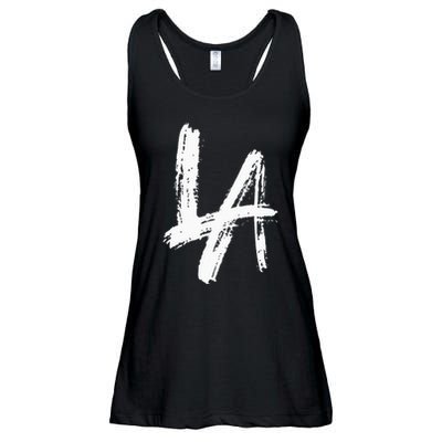 Interlocking La Brush Design Los Angeles California Ladies Essential Flowy Tank