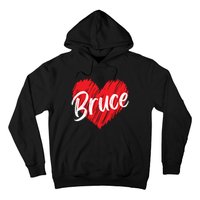 I Love Bruce Heart Funny Bruce Hoodie