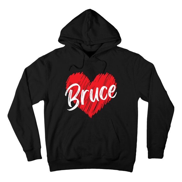 I Love Bruce Heart Funny Bruce Hoodie