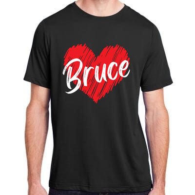 I Love Bruce Heart Funny Bruce Adult ChromaSoft Performance T-Shirt