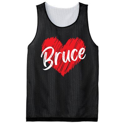 I Love Bruce Heart Funny Bruce Mesh Reversible Basketball Jersey Tank