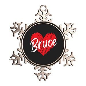 I Love Bruce Heart Funny Bruce Metallic Star Ornament