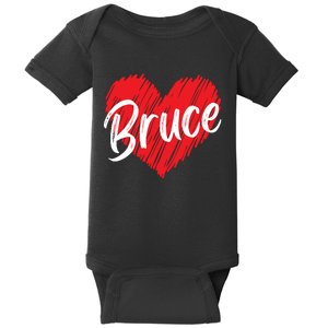 I Love Bruce Heart Funny Bruce Baby Bodysuit