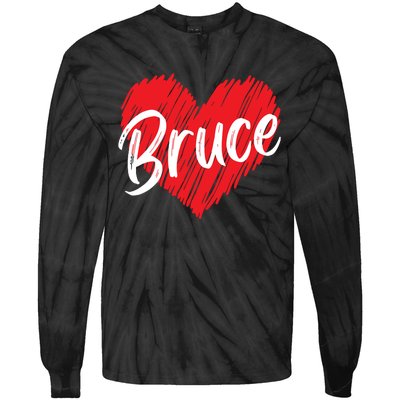 I Love Bruce Heart Funny Bruce Tie-Dye Long Sleeve Shirt