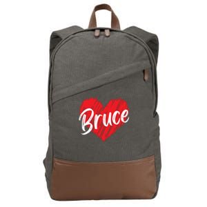 I Love Bruce Heart Funny Bruce Cotton Canvas Backpack