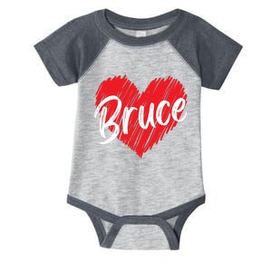 I Love Bruce Heart Funny Bruce Infant Baby Jersey Bodysuit