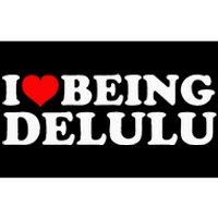 I Love Being Delulu I Heart Being Delulu Red Heart Delulu Bumper Sticker