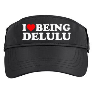 I Love Being Delulu I Heart Being Delulu Red Heart Delulu Adult Drive Performance Visor