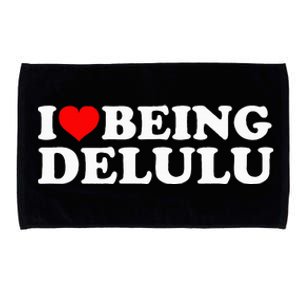 I Love Being Delulu I Heart Being Delulu Red Heart Delulu Microfiber Hand Towel