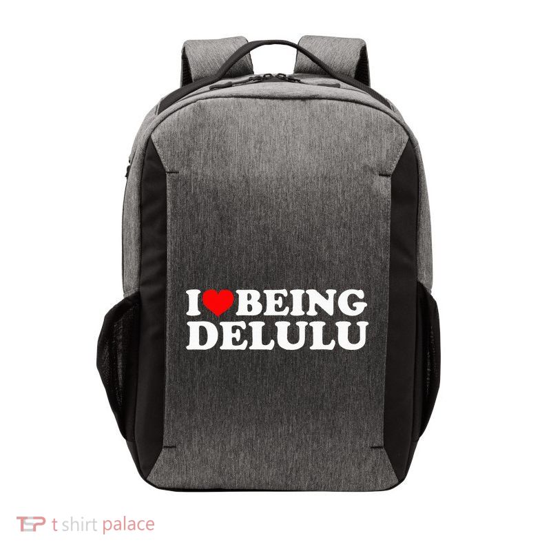I Love Being Delulu I Heart Being Delulu Red Heart Delulu Vector Backpack