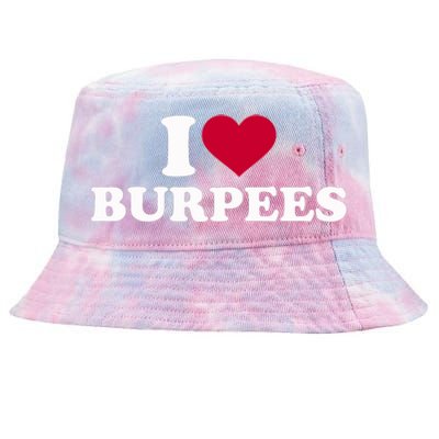 I Love Burpees Gift Tie-Dyed Bucket Hat