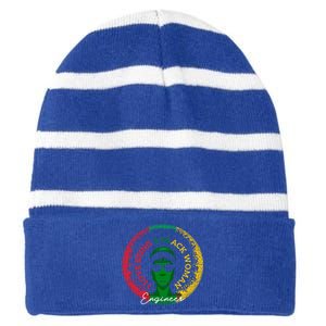 I Love Being A Black Engineer Black History Month Gift Striped Beanie with Solid Band