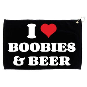 I Love Boobies And Beer Funny Humorous Grommeted Golf Towel