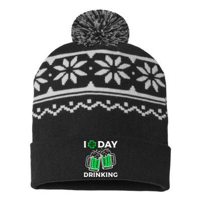 I Love Beer Day funny Drinking St Patricks Day USA-Made Snowflake Beanie