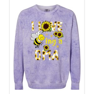 I Love Being A Oma Sunflower Bee Funny Mother's Day Colorblast Crewneck Sweatshirt