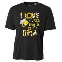 I Love Being A Oma Sunflower Bee Funny Mother's Day Cooling Performance Crew T-Shirt