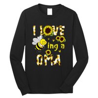 I Love Being A Oma Sunflower Bee Funny Mother's Day Long Sleeve Shirt