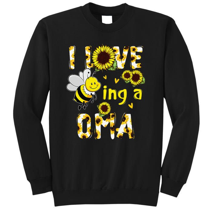 I Love Being A Oma Sunflower Bee Funny Mother's Day Sweatshirt