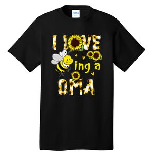 I Love Being A Oma Sunflower Bee Funny Mother's Day Tall T-Shirt