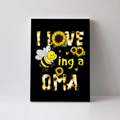 I Love Being A Oma Sunflower Bee Funny Mother's Day Canvas