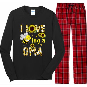 I Love Being A Oma Sunflower Bee Funny Mother's Day Long Sleeve Pajama Set