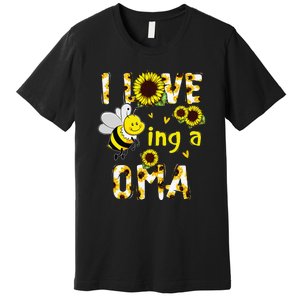 I Love Being A Oma Sunflower Bee Funny Mother's Day Premium T-Shirt