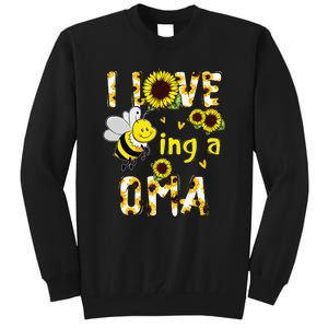 I Love Being A Oma Sunflower Bee Funny Mother's Day Tall Sweatshirt