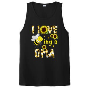 I Love Being A Oma Sunflower Bee Funny Mother's Day PosiCharge Competitor Tank