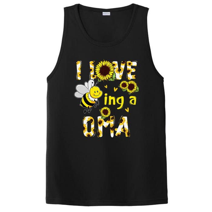 I Love Being A Oma Sunflower Bee Funny Mother's Day PosiCharge Competitor Tank