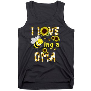 I Love Being A Oma Sunflower Bee Funny Mother's Day Tank Top