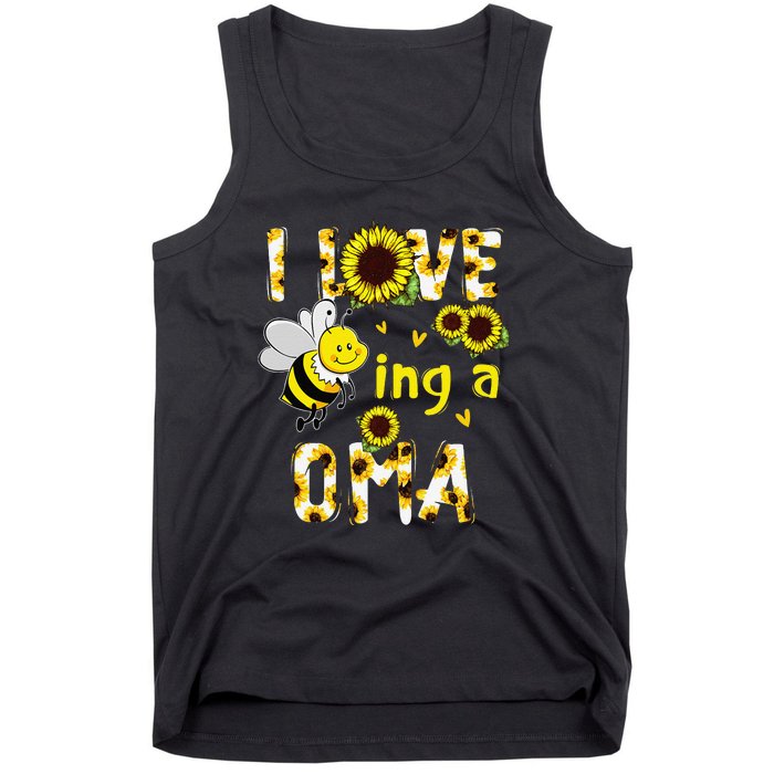 I Love Being A Oma Sunflower Bee Funny Mother's Day Tank Top