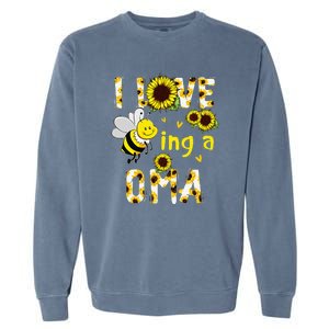 I Love Being A Oma Sunflower Bee Funny Mother's Day Garment-Dyed Sweatshirt