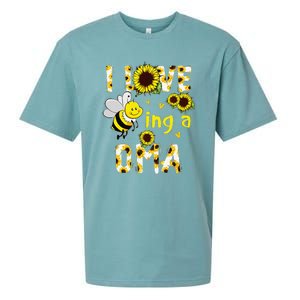 I Love Being A Oma Sunflower Bee Funny Mother's Day Sueded Cloud Jersey T-Shirt