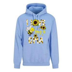 I Love Being A Oma Sunflower Bee Funny Mother's Day Unisex Surf Hoodie