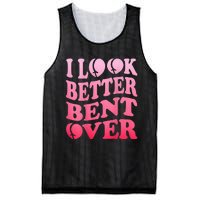 I Look Better Bent Over Peach Booty Funny Groovy ON BACK Mesh Reversible Basketball Jersey Tank