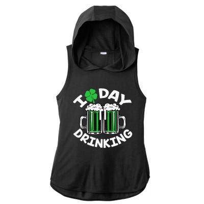 I Love Beer Day funny Drinking St Patricks Day Ladies PosiCharge Tri-Blend Wicking Draft Hoodie Tank