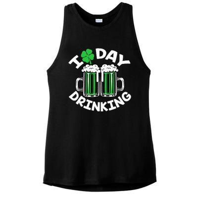 I Love Beer Day funny Drinking St Patricks Day Ladies PosiCharge Tri-Blend Wicking Tank